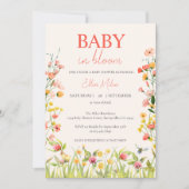Kleurrijke Baby in Bloom Wildflower Baby shower Kaart (Voorkant)