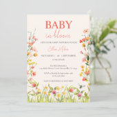 Kleurrijke Baby in Bloom Wildflower Baby shower Kaart (Staand voorkant)