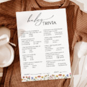 Kleurrijke baby shower baby trivia kaart met wilde