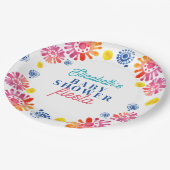 Kleurrijke Baby shower Mexicaanse Fiesta Papieren Bordje (Gekanteld)