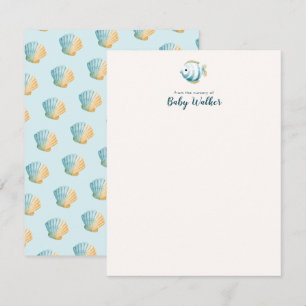 Kleurrijke Baby Shower Onder Zeedieren Notitiekaartje