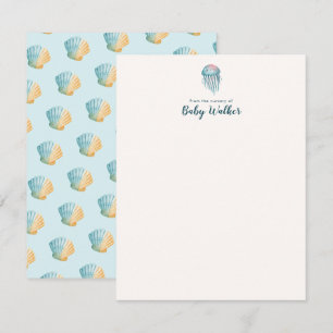 Kleurrijke Baby Shower Onder Zeedieren Notitiekaartje