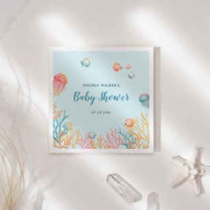 Kleurrijke Baby Shower Onder Zeedieren Servet