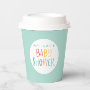 Kleurrijke baby showers voor regenboog papieren bekers