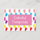 Kleurrijke Baby-voetafdruk Visitekaartje (Voorkant)