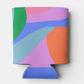 Kleurrijke Babyfeest Abstracte Golven Moderne Maat Blikjeskoeler (Achterkant)