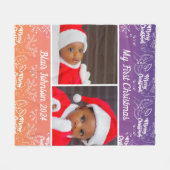 Kleurrijke baby's eerste kerstfoto fleece deken (Voorkant (Horizontaal))