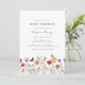 Kleurrijke babyshower uitnodiging (Staand voorkant)