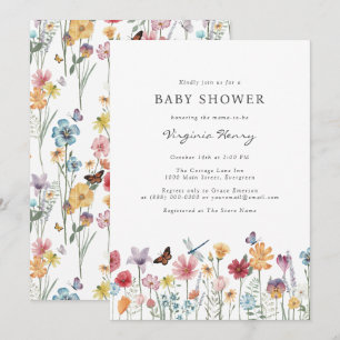 Kleurrijke babyshower uitnodiging
