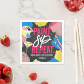 Kleurrijke bachelorette-alkbordverf en -verf servet (Insitu)