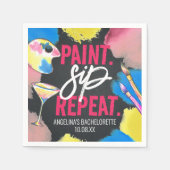 Kleurrijke bachelorette-alkbordverf en -verf servet (Voorkant)