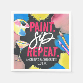 Kleurrijke bachelorette-alkbordverf en -verf servet