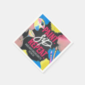 Kleurrijke bachelorette-alkbordverf en -verf servet (Hoek)