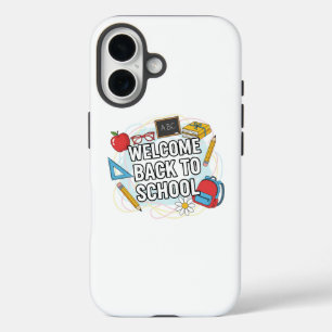 Kleurrijke Back to School illustratie iPhone 16 Hoesje