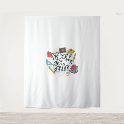 Kleurrijke Back to School illustratie Wandkleed (Voorkant)