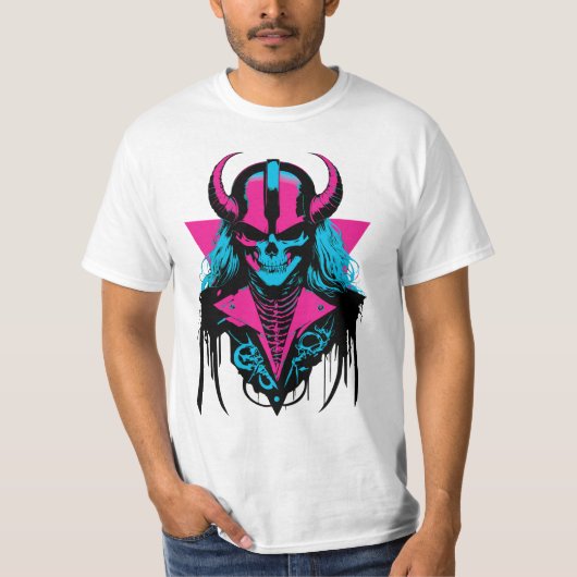 Kleurrijke Badass Zombie T-shirt (Voorkant)