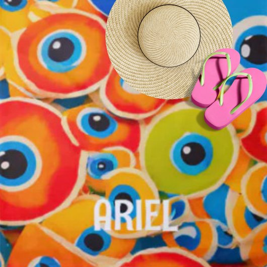 Kleurrijke badhanddoek met het boze oog
