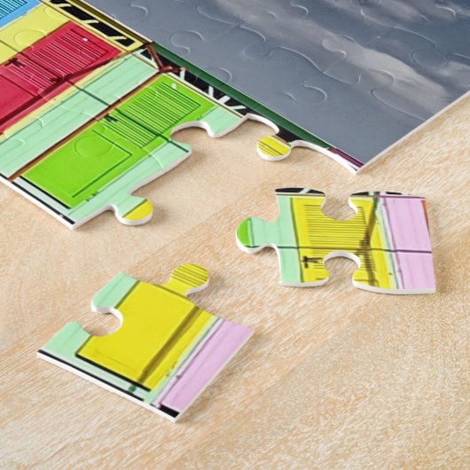 Kleurrijke badhutten Puzzle Legpuzzel (Zijkant)
