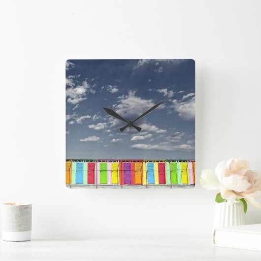 Kleurrijke badhutten wandklok (Huis)