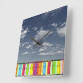 Kleurrijke badhutten wandklok (Hoek)