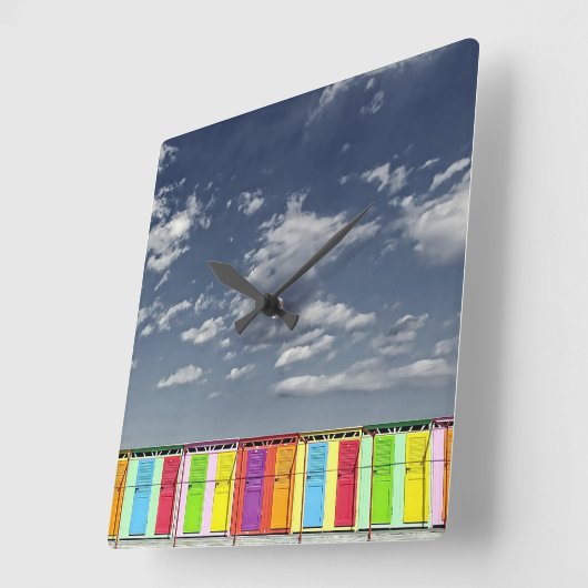 Kleurrijke badhutten wandklok (Hoek)