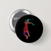 Kleurrijke Badminton Player Shuttle Racket Badmint Ronde Button 5,7 Cm (Voorkant /achterkant)