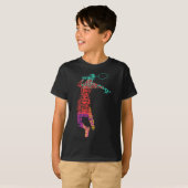 Kleurrijke Badminton Player Shuttle Racket Badmint T-shirt (Voorkant volledig)
