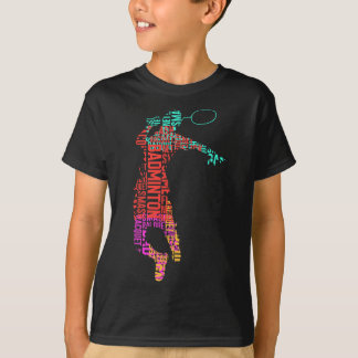 Kleurrijke Badminton Player Shuttle Racket Badmint T-shirt