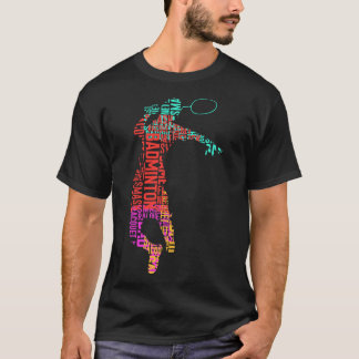 Kleurrijke Badminton Player Shuttle Racket Badmint T-shirt