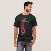 Kleurrijke Badminton Player Shuttle Racket Badmint T-shirt (Voorkant volledig)