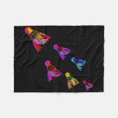 Kleurrijke Badminton Shuttle Art Sports Fleece Deken (Voorkant (Horizontaal))