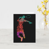 Kleurrijke Badminton Speler _ Shuttle Racket _ Bad Kaart (Gele Bloem)