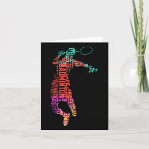 Kleurrijke Badminton Speler _ Shuttle Racket _ Bad Kaart