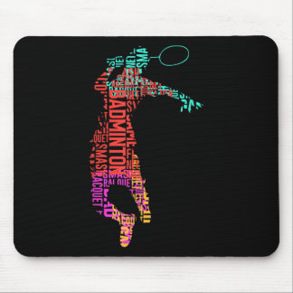 Kleurrijke Badminton Speler _ Shuttle Racket _ Bad Muismat