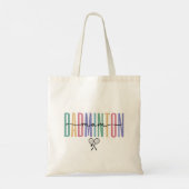Kleurrijke badmintonmoeder tote bag (Achterkant)