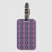 Kleurrijke bagagelabel met een geometrisch (Voorkant (verticaal))