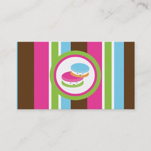 Kleurrijke Bakkerij Macarons Klantentrouwkaart Klantenkaartje (Voorkant)
