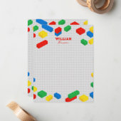 Kleurrijke Bakstenen Bouwblokken voor Kinderen  Notitiekaartje (Voorkant / Achterkant in situ)