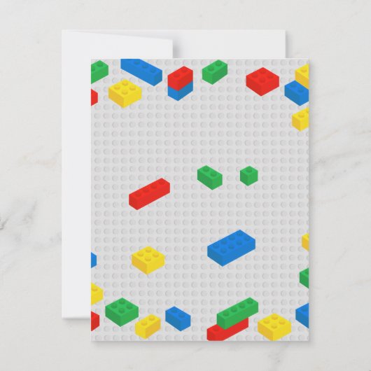 Kleurrijke Bakstenen Bouwblokken voor Kinderen  Notitiekaartje (Achterkant)