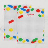 Kleurrijke Bakstenen Bouwblokken voor Kinderen  Notitiekaartje (Voorkant / Achterkant)