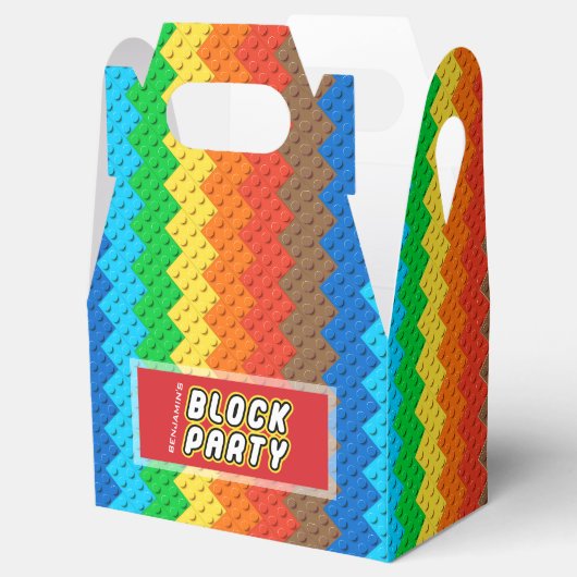 Kleurrijke bakstenen bouwstenen Speelgoed verjaard Bedankdoosjes (Geopend)