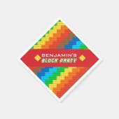 Kleurrijke bakstenen bouwstenen Verjaardagsfeest S Servet (Hoek)