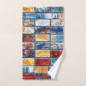 Kleurrijke bakstenen muur bad handdoek (Handdoek)