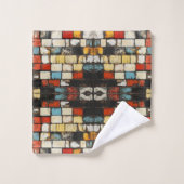 Kleurrijke bakstenen muur bad handdoek (Wasdoekje)