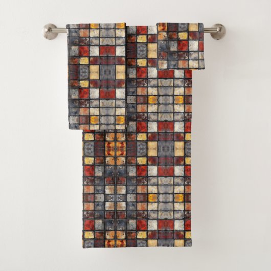 Kleurrijke bakstenen muur bad handdoek (Insitu)