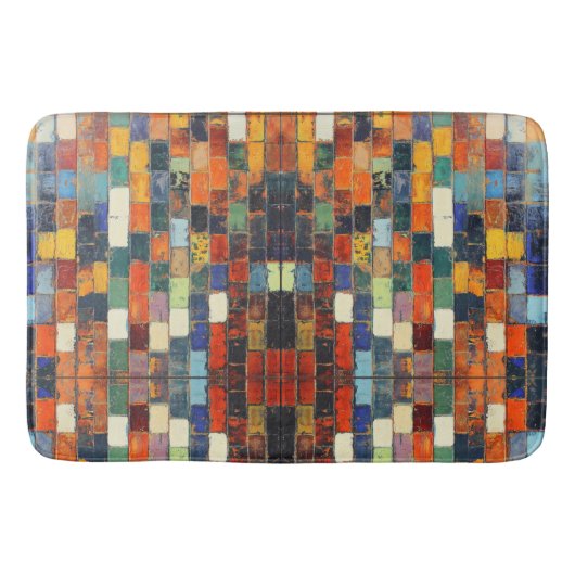 Kleurrijke bakstenen muur badmat (Voorkant)