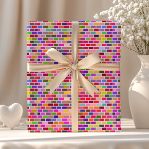 Kleurrijke Bakstenen Muur Cadeaupapier