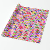 Kleurrijke Bakstenen Muur Cadeaupapier (Uitgerold)