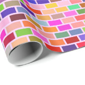 Kleurrijke Bakstenen Muur Cadeaupapier (Rol Hoek)