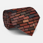 Kleurrijke Bakstenen Muur Stropdas (Opgerold)